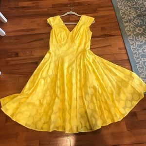 Calvin Klein Yellow Polka Dot Spring/Summer Dress